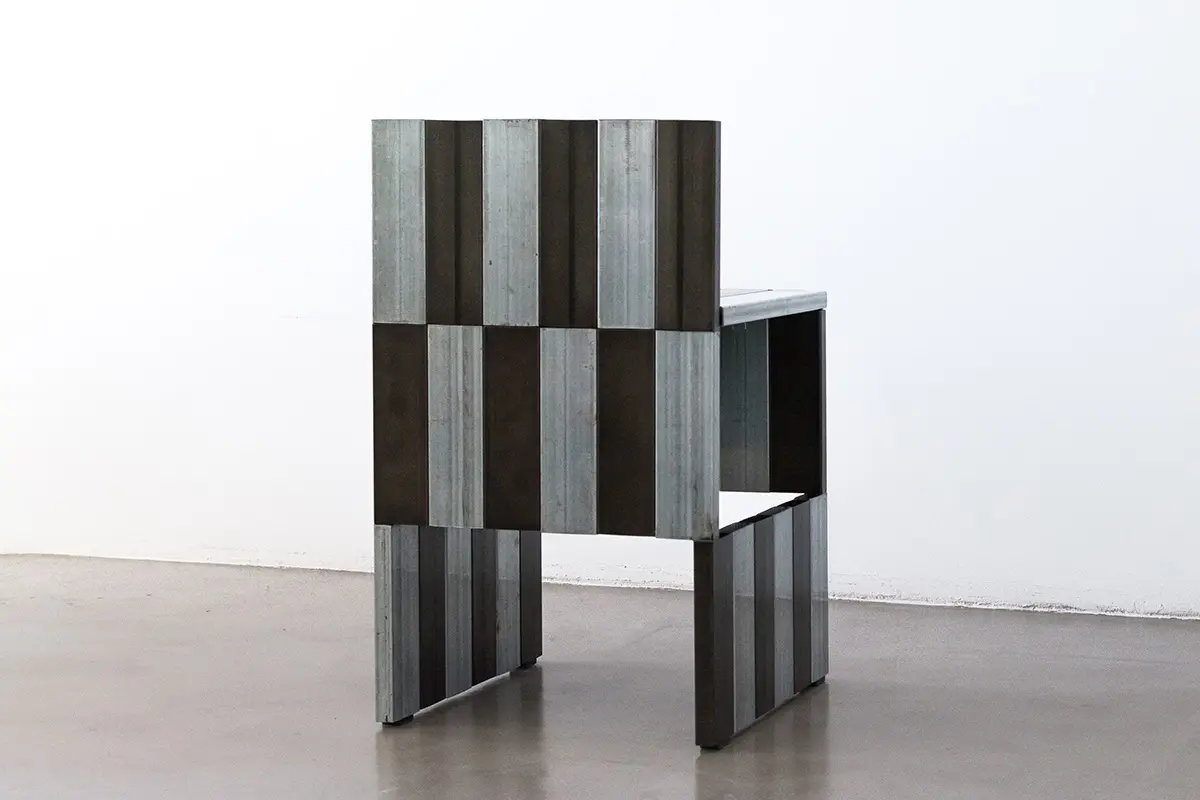 Back of ZEBRA stool by Cuatro Cuatros